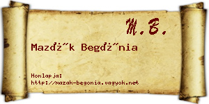 Mazák Begónia névjegykártya